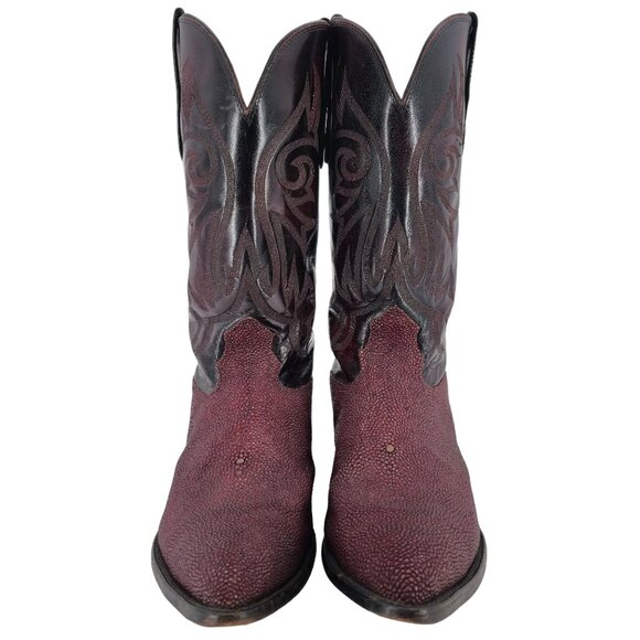 Nocona Stingray Red Mens Size 11.5D Maroon Burgundy Leather Cowboy Western Boots - Picture 7 of 16